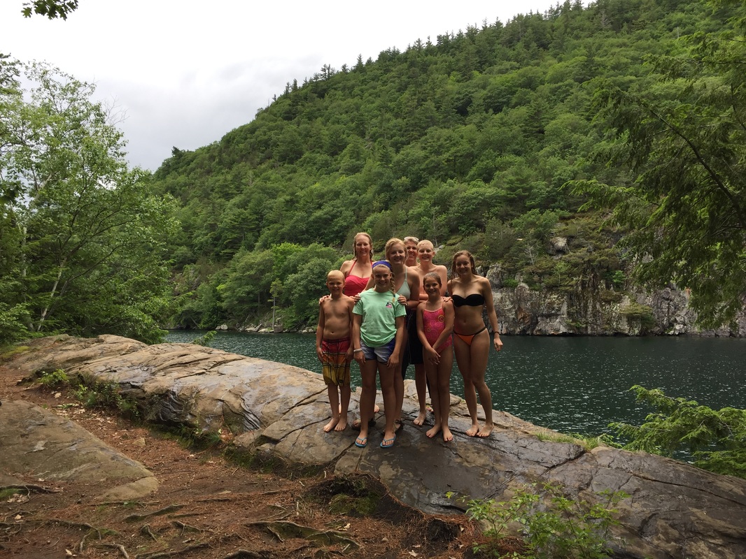 Cliff jumping on Lake George